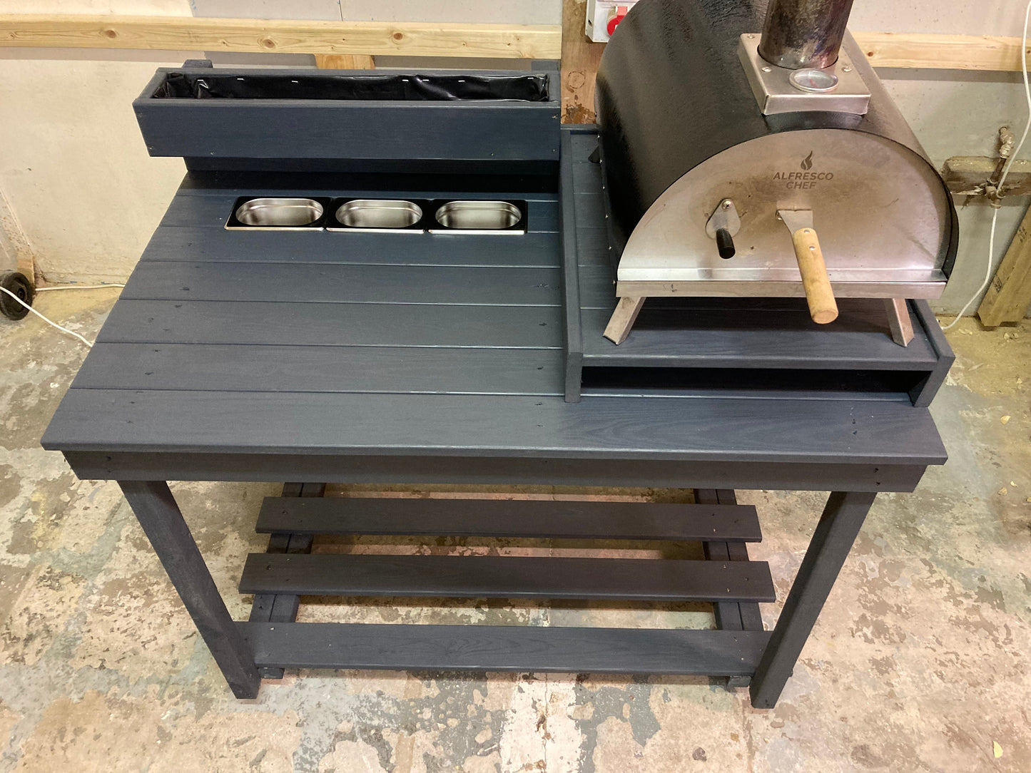 Outdoor pizza kitchen suitable for most ovens/ pizza table/ pizza oven table/ pizza oven kitchen/ outdoor serving table/ pizza oven stand.