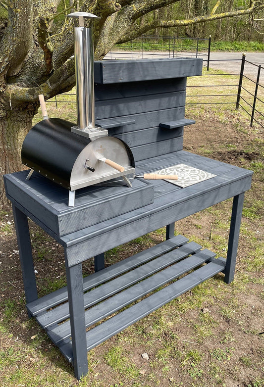 Outdoor pizza oven table/ pizza oven stand/ ooni pizza oven table/ outdoor dining/ pizza table