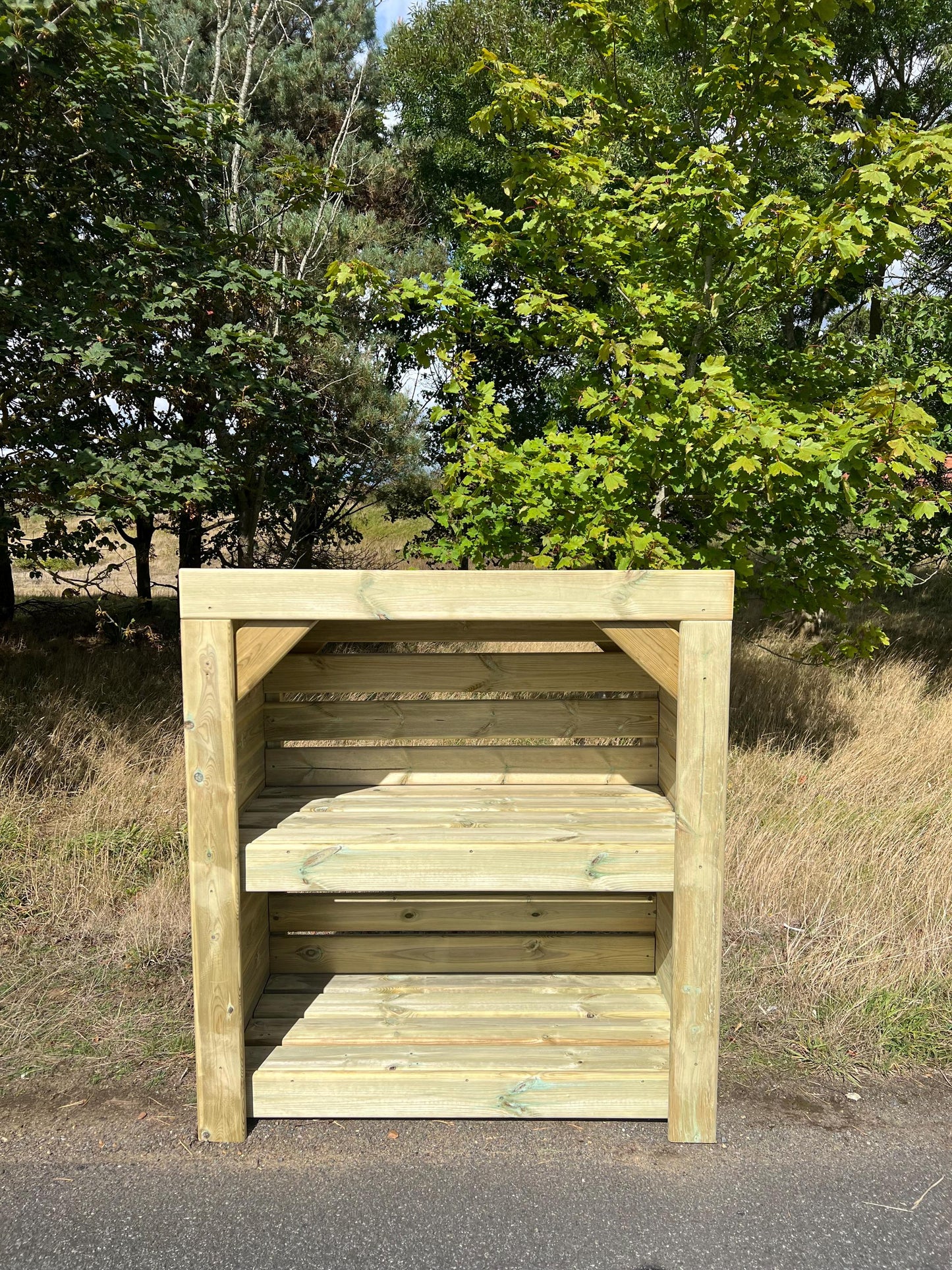 Premium Swedish Redwood Log Store, Garden Storage