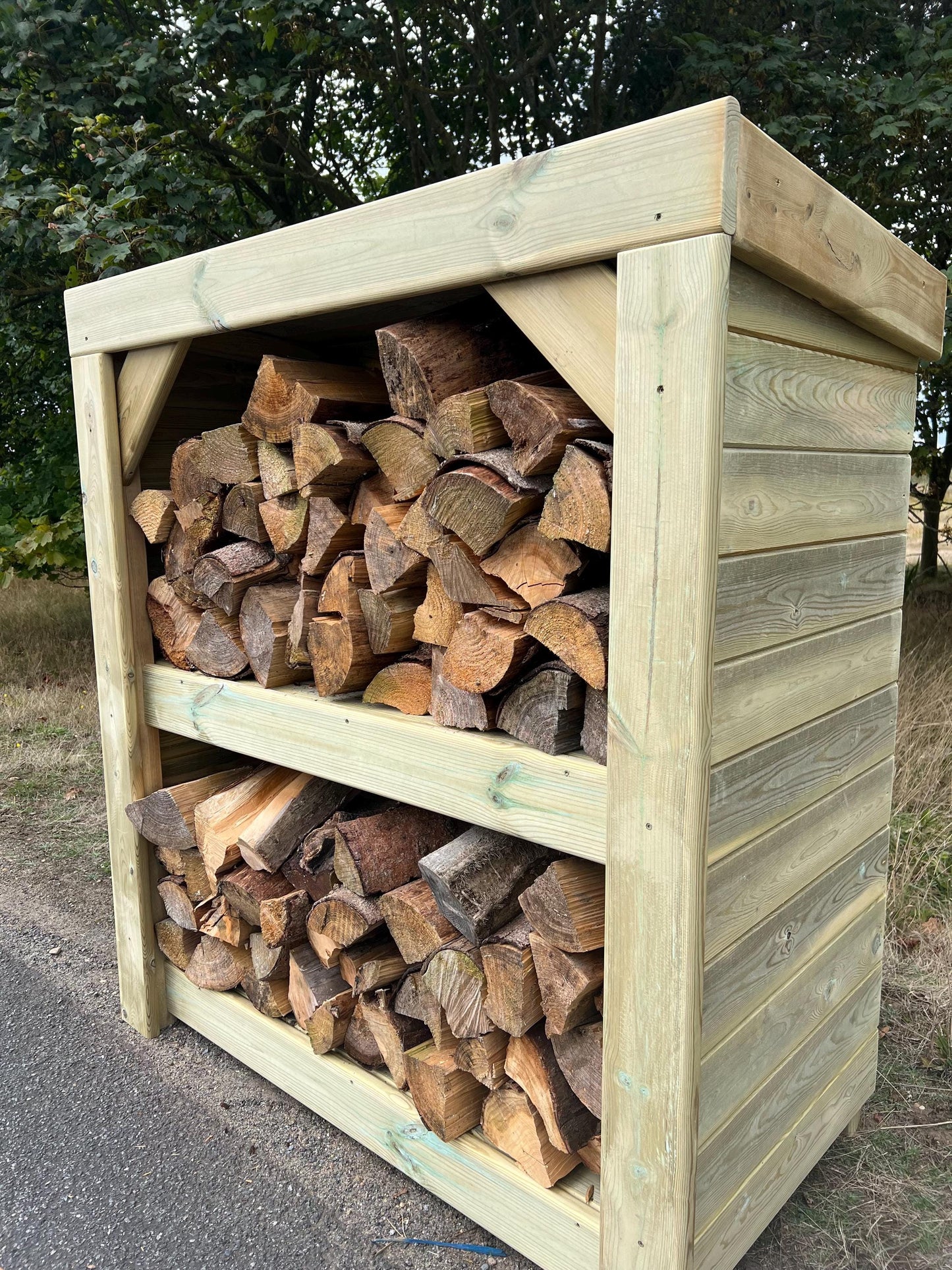 Premium Swedish Redwood Log Store, Garden Storage