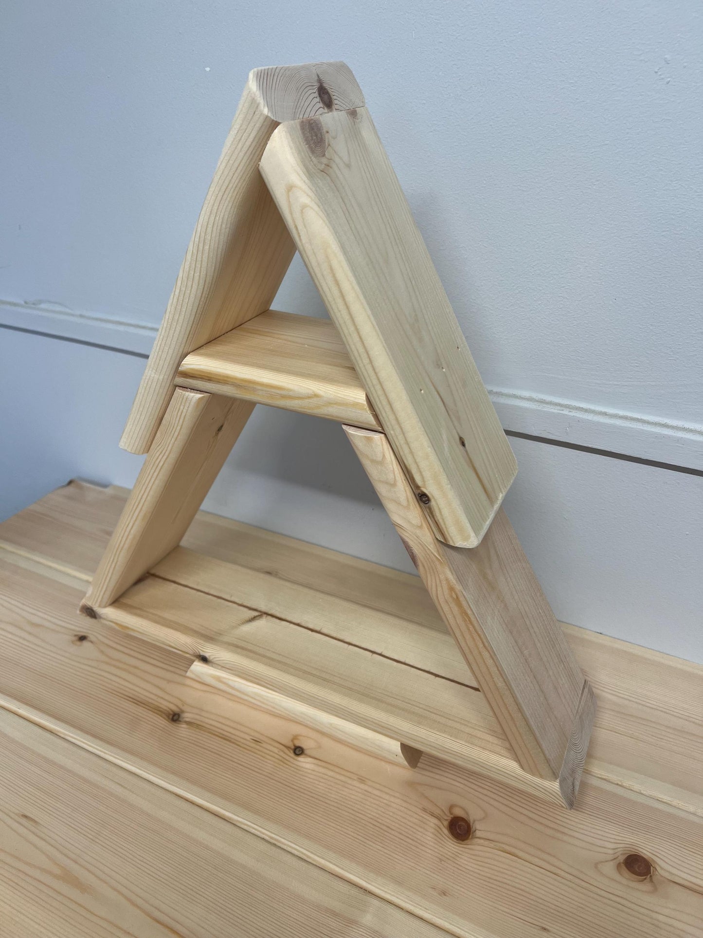 Christmas tree, Christmas shelf display finished in Swedish redwood timber for a lovely finish.