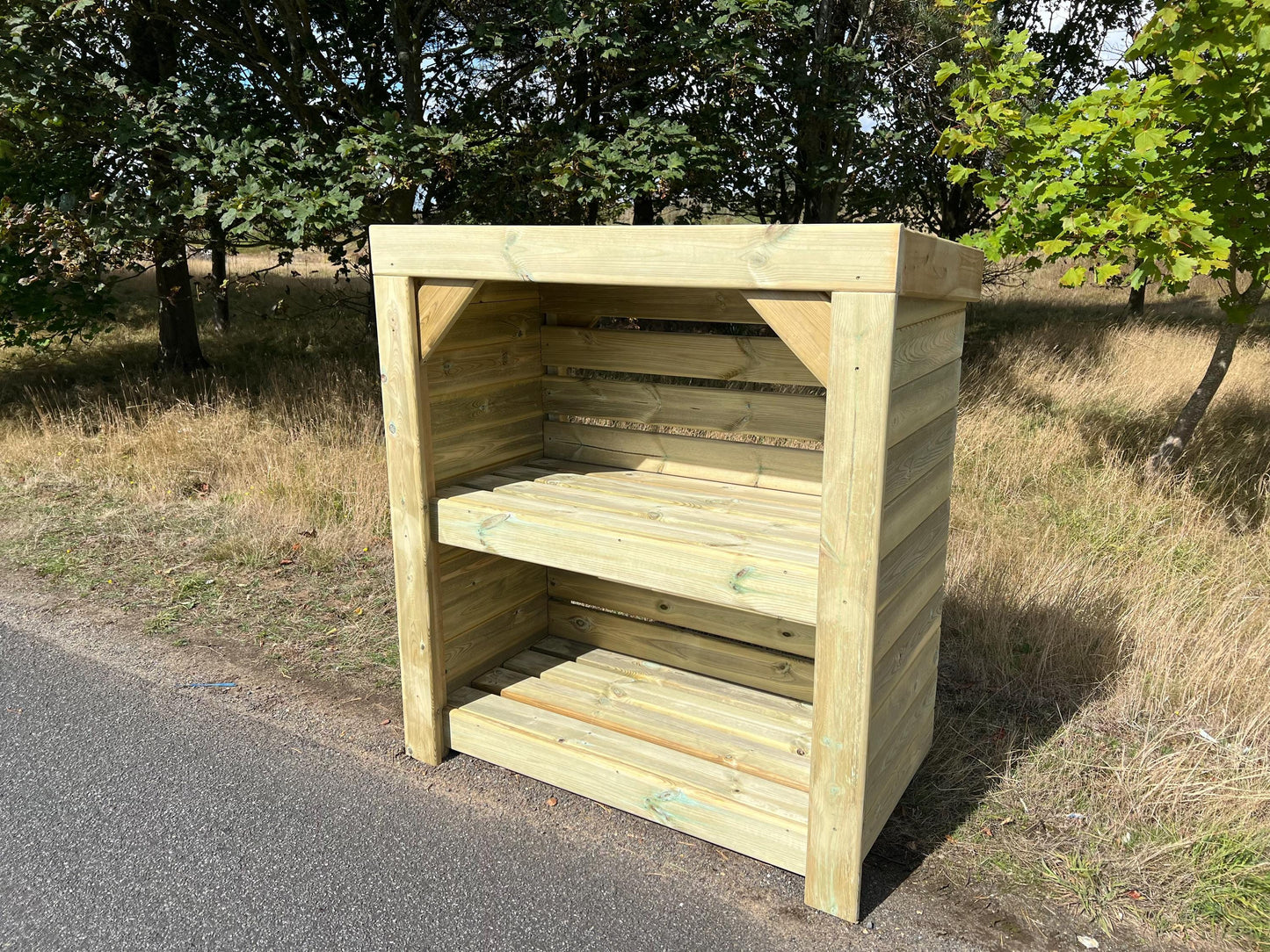 Premium Swedish Redwood Log Store, Garden Storage