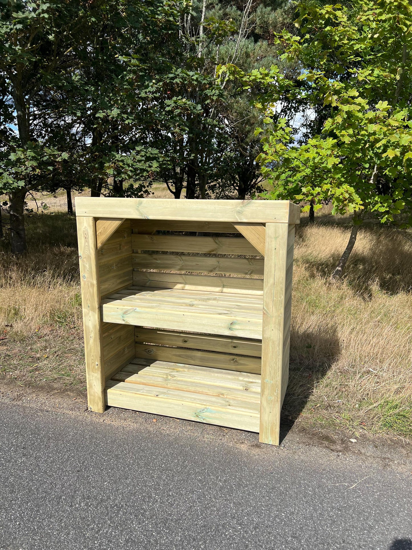 Premium Swedish Redwood Log Store, Garden Storage