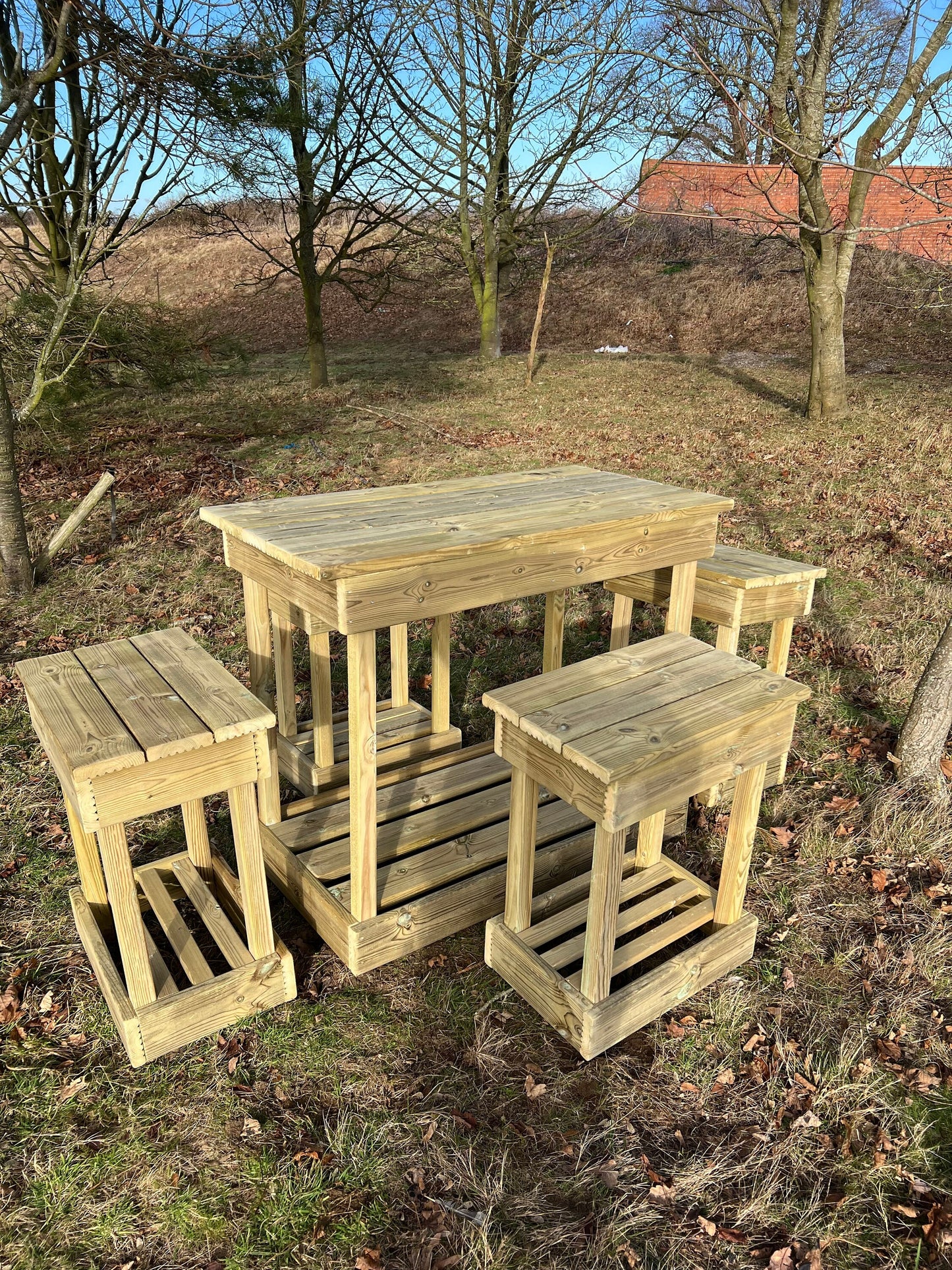 Outdoor seating, bar stool and table, outdoor bbq garden table and chairs