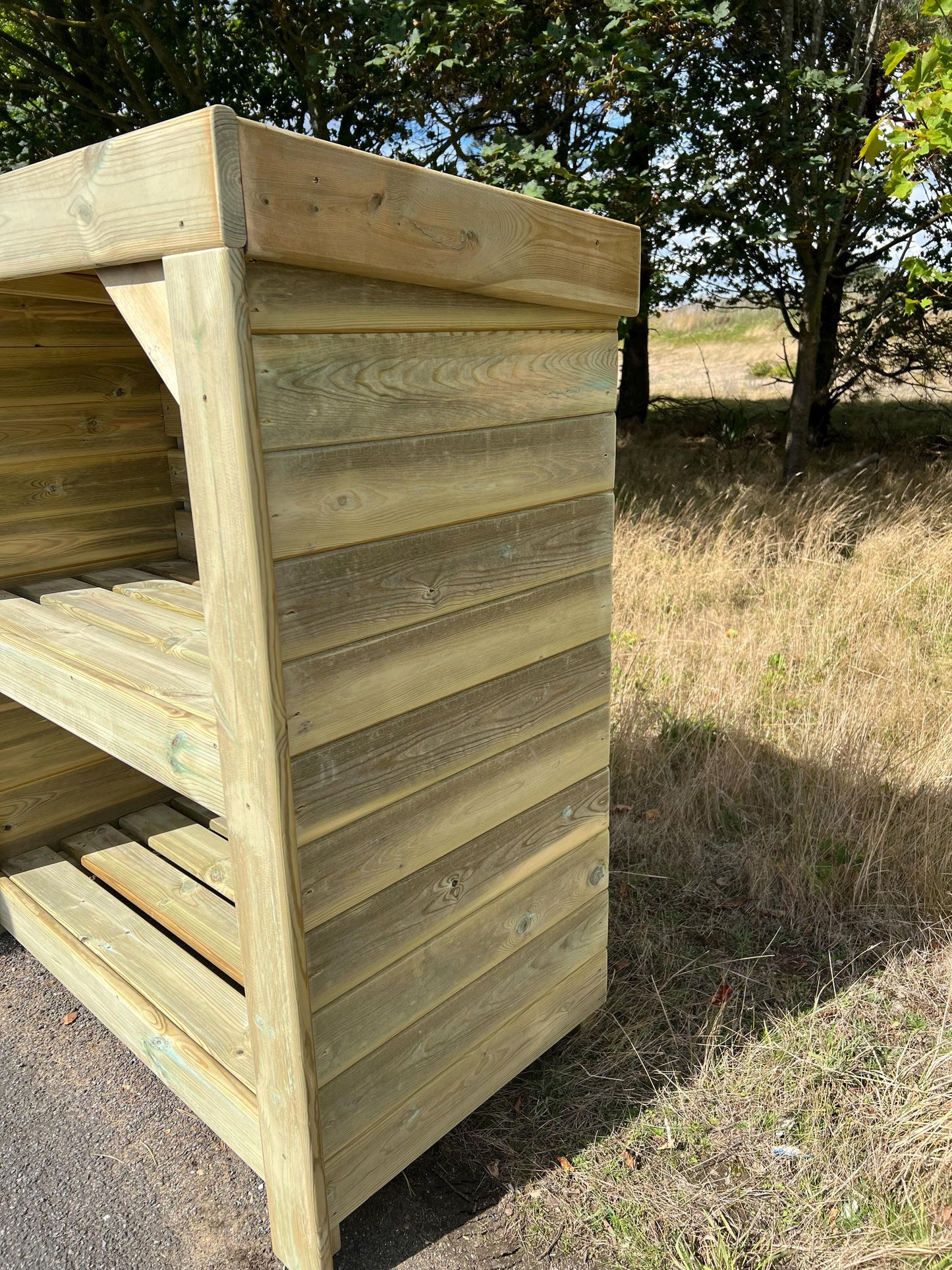 Premium Swedish Redwood Log Store, Garden Storage