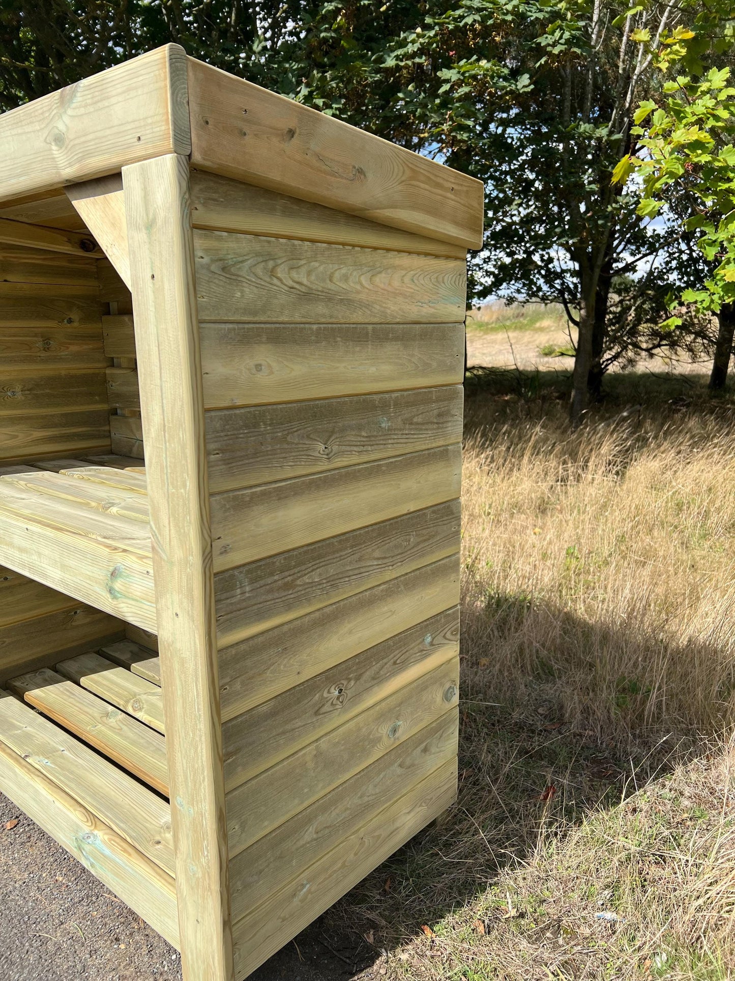 Premium Swedish Redwood Log Store, Garden Storage