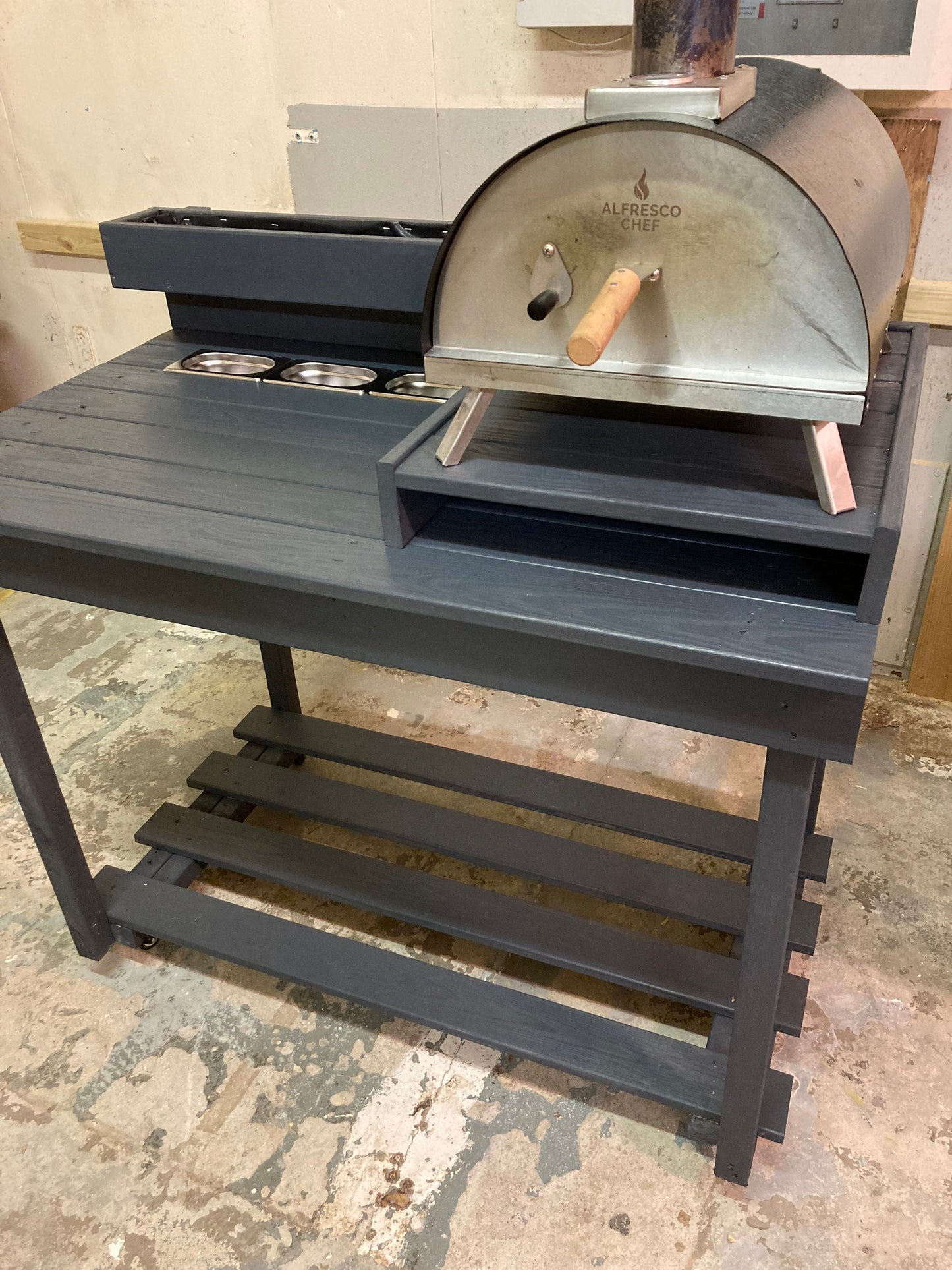 Outdoor pizza kitchen suitable for most ovens/ pizza table/ pizza oven table/ pizza oven kitchen/ outdoor serving table/ pizza oven stand.