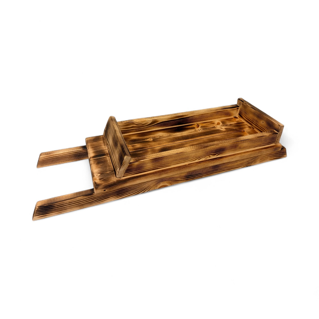 Sleigh style serving tray, hot chocolate tray, gift hamper base - Xmas table centre piece/ festive decor.