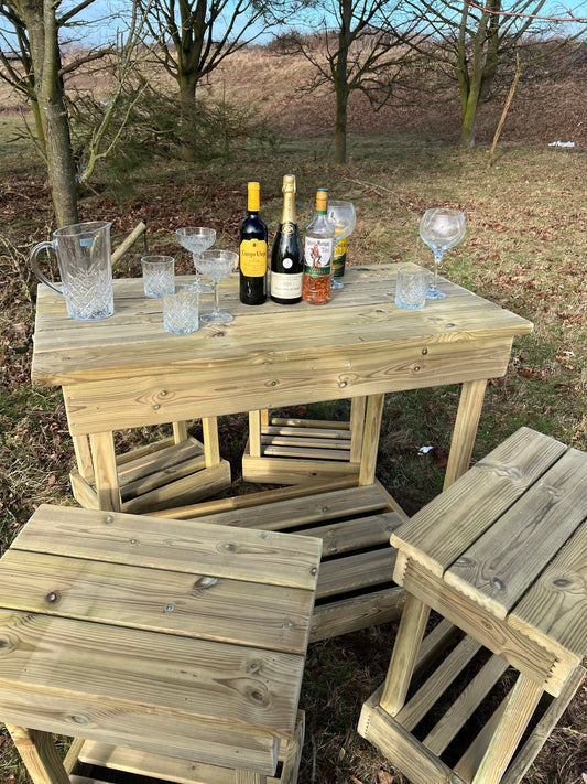 Outdoor seating, bar stool and table, outdoor bbq garden table and chairs